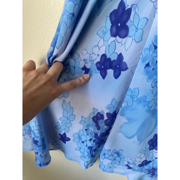 Vintage 90s Blue Floral Bias-Cut Dress – Steppin' Out - Picture 7 of 7